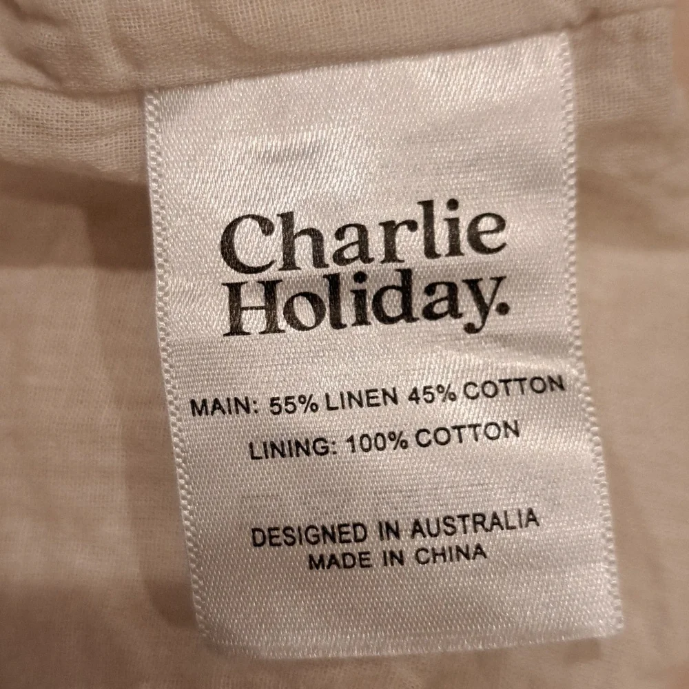 Charlie Holiday Lilian Linen Tiered Cutout Sleeveless Midi Dress